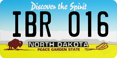 ND license plate IBR016