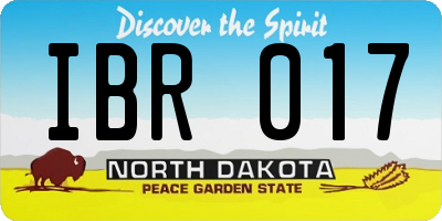 ND license plate IBR017