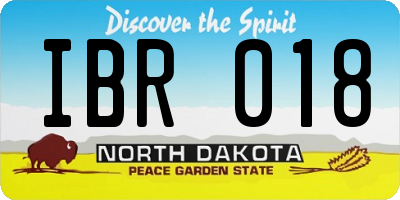 ND license plate IBR018