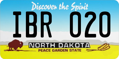 ND license plate IBR020