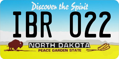 ND license plate IBR022