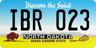 ND license plate IBR023