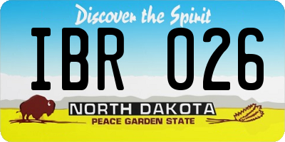 ND license plate IBR026