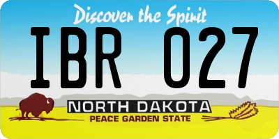 ND license plate IBR027