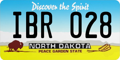 ND license plate IBR028