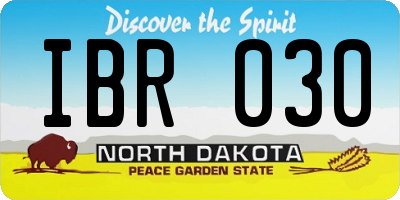 ND license plate IBR030
