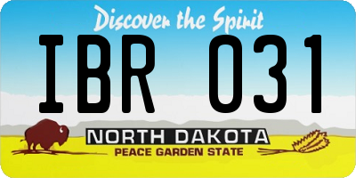 ND license plate IBR031
