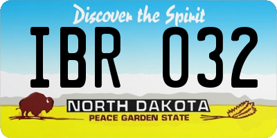 ND license plate IBR032