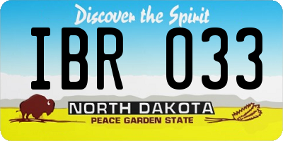 ND license plate IBR033