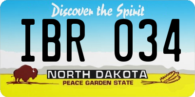 ND license plate IBR034