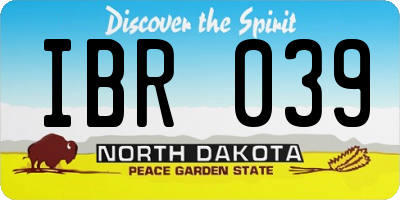 ND license plate IBR039