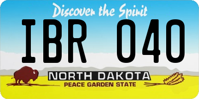 ND license plate IBR040