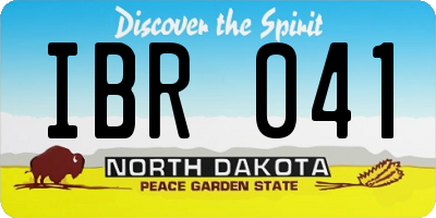 ND license plate IBR041