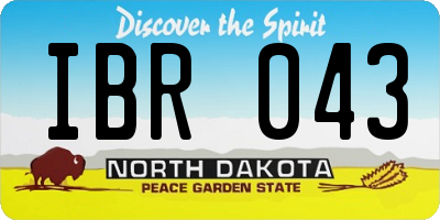 ND license plate IBR043