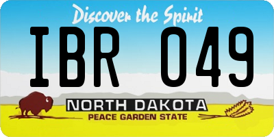 ND license plate IBR049
