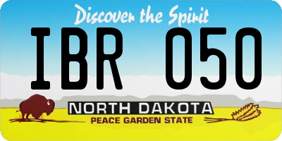 ND license plate IBR050