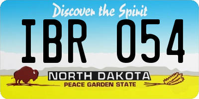 ND license plate IBR054