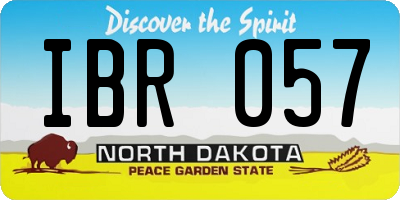 ND license plate IBR057