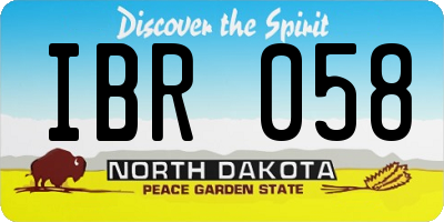 ND license plate IBR058
