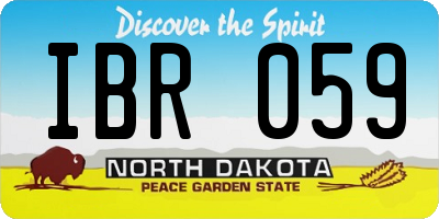 ND license plate IBR059