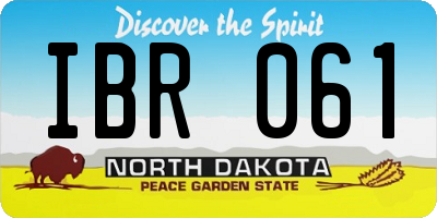 ND license plate IBR061