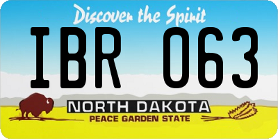 ND license plate IBR063