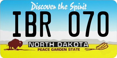ND license plate IBR070