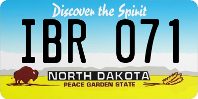 ND license plate IBR071