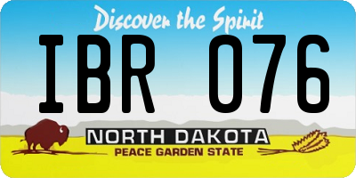 ND license plate IBR076