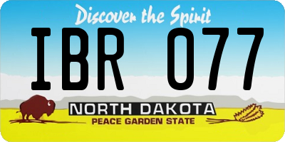 ND license plate IBR077