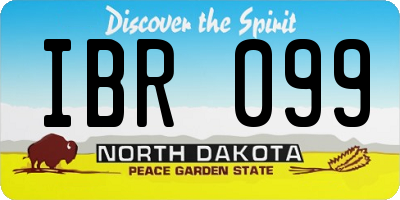 ND license plate IBR099