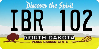 ND license plate IBR102