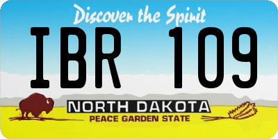 ND license plate IBR109