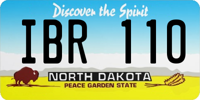 ND license plate IBR110
