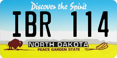 ND license plate IBR114