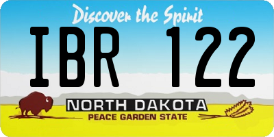 ND license plate IBR122