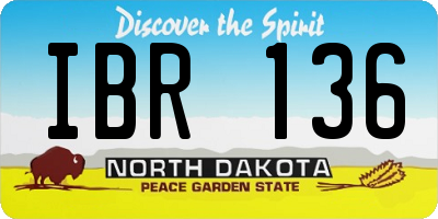 ND license plate IBR136