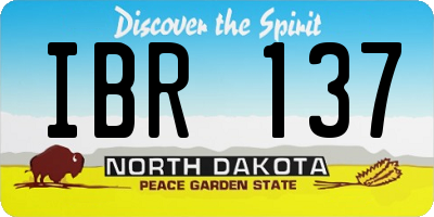ND license plate IBR137