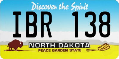ND license plate IBR138