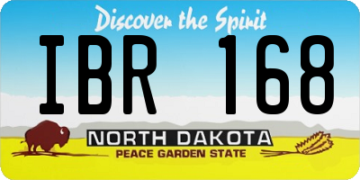 ND license plate IBR168