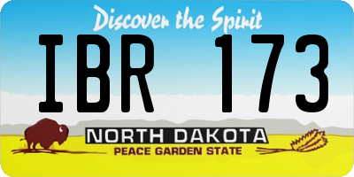 ND license plate IBR173