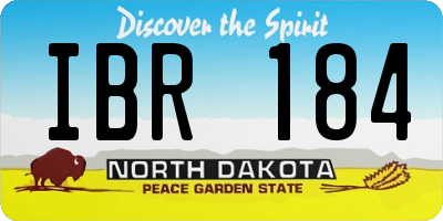 ND license plate IBR184