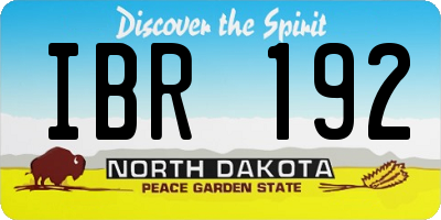 ND license plate IBR192