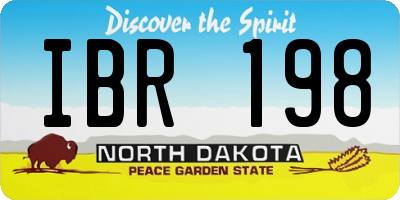 ND license plate IBR198