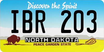 ND license plate IBR203