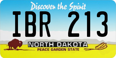 ND license plate IBR213