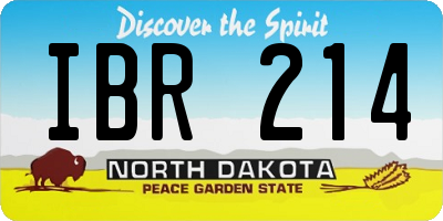 ND license plate IBR214