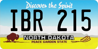 ND license plate IBR215