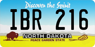 ND license plate IBR216