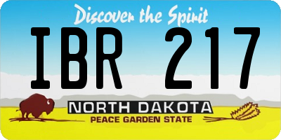 ND license plate IBR217